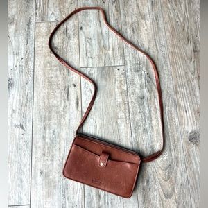 American Leather Company Brown Leather Wallet Crossbody